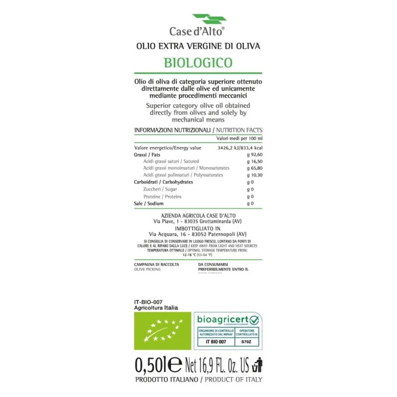 Case D'AltoExtra Virgin Olive Oil Coevo Gran Cru Organic 500ml - Image 2