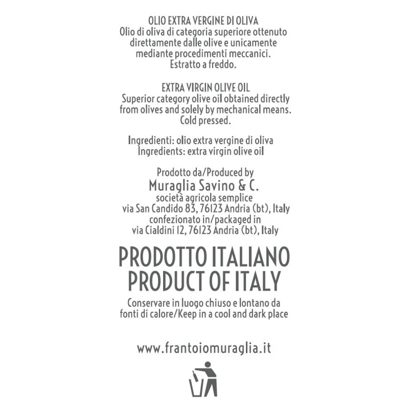 MuragliaExtra Virgin Olive Oil Coolors Titanium 500ml - Image 2