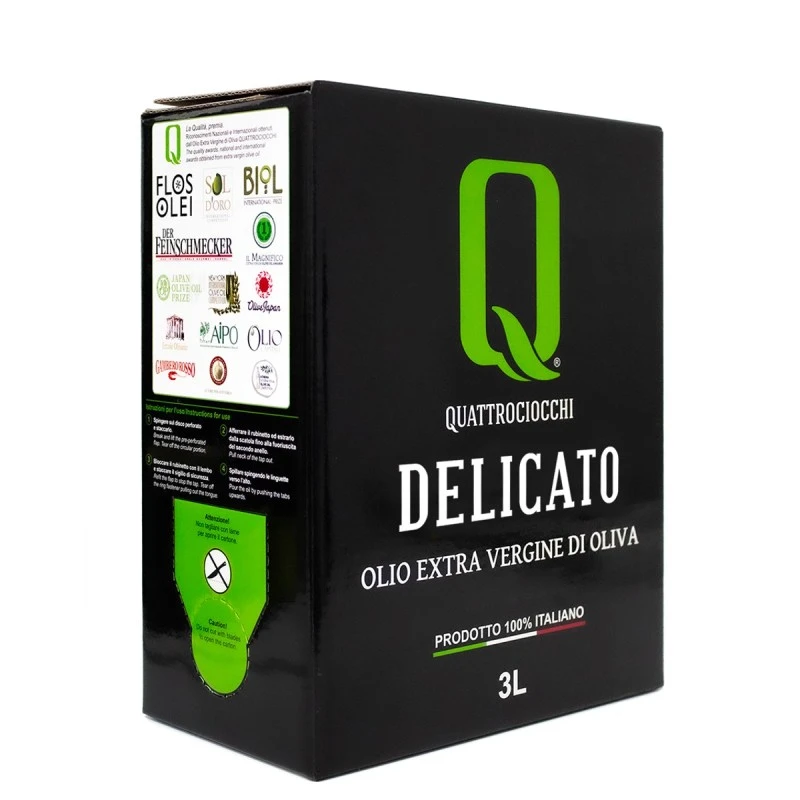 QuattrociocchiExtra Virgin Olive Oil Delicato Leccino Bag In Box 3l