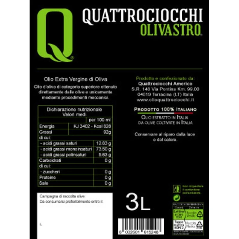 QuattrociocchiExtra Virgin Olive Oil Olivastro Can 3l - Image 2