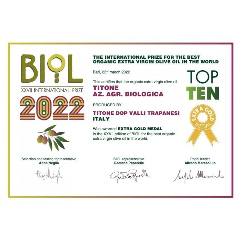 TitoneExtra Virgin Olive Oil PDO Valli Trapanesi Organic 500ml - Image 2