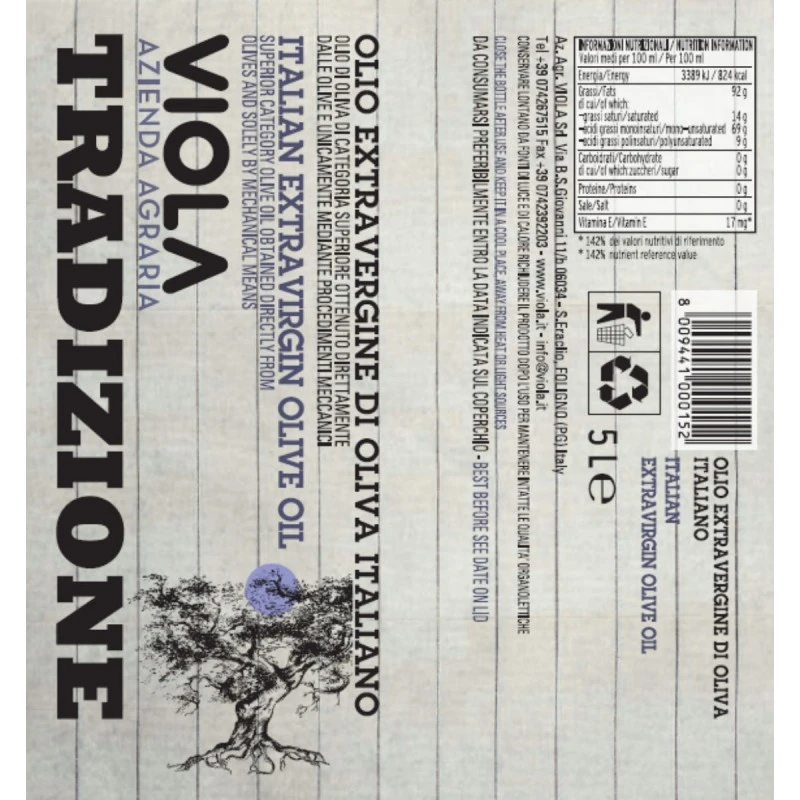 ViolaExtra Virgin Olive Oil Tradizione Can 5l - Image 2