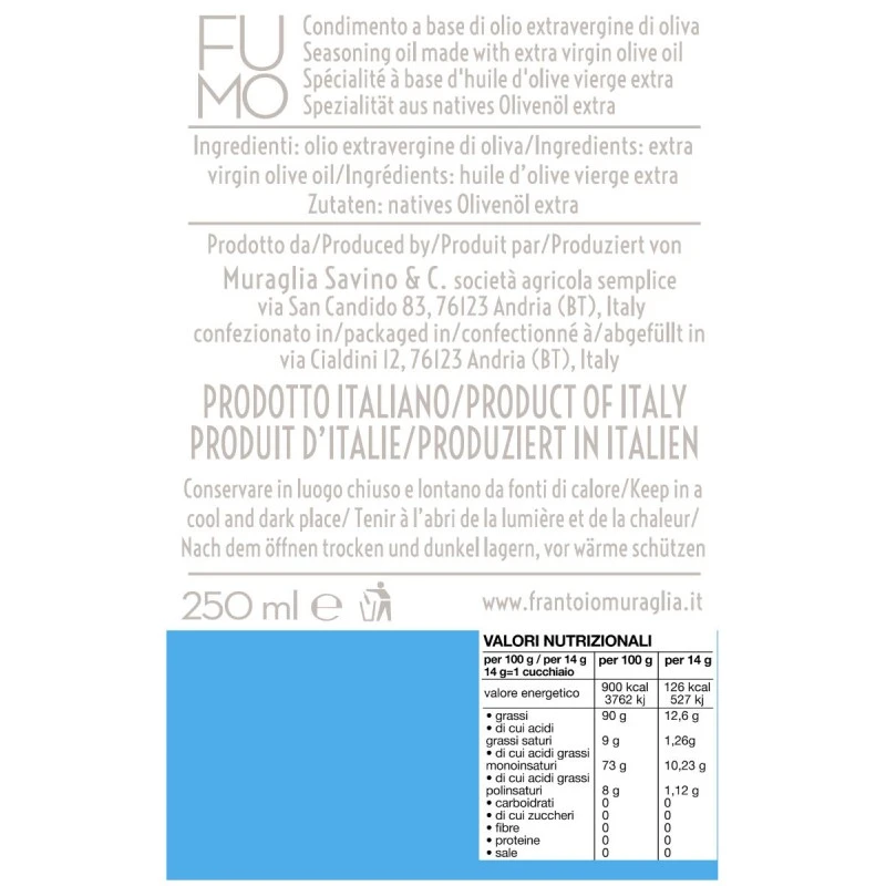 MuragliaSeasoning Oil Fumo 250ml - Image 2